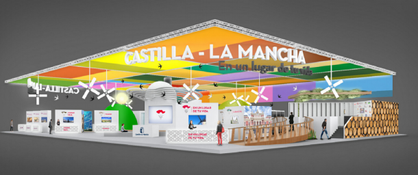 Imagen del stand de CLM en Fitur diseñado por Javier Crespo