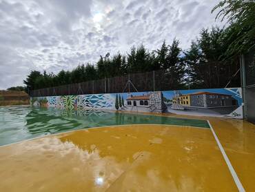 Pozo de Guadalajara Pintura Mural polideportivo