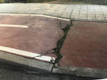 carril bici deteriorado
