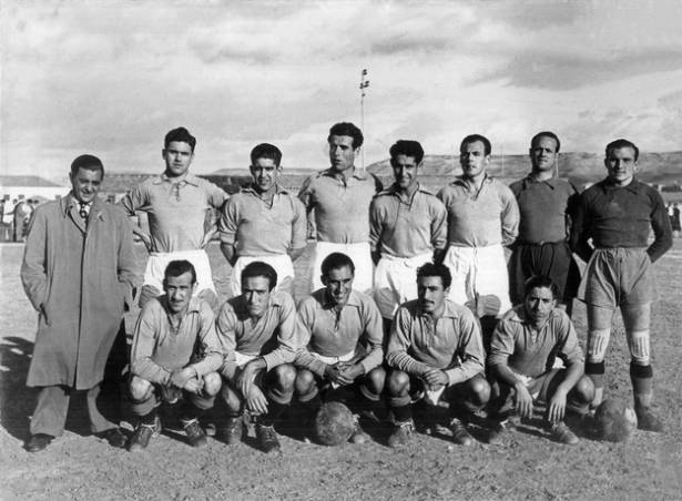 Deportivo Guadalajara Fundación 1948-49 Burgos. Toquero Conejo Aranda Guirles Adolfo Cuesta Sáncez Calleja Vega Valle Aja Olmedo y Arsenio. R Foto colección Francisco González Galvez 1