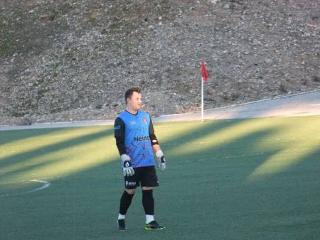 El portero del Alovera David Sánchez héroe inespereado del partido Foto Luis Blasco