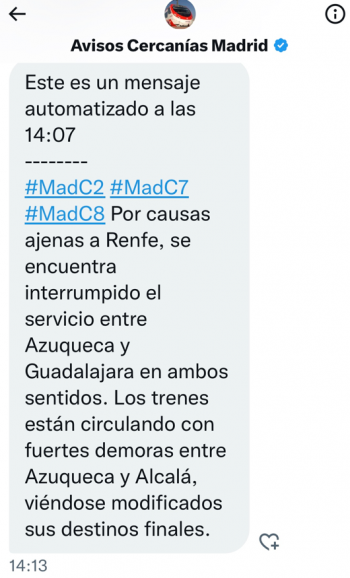 aviso retraso trenes