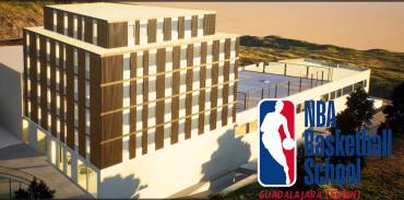 NBA Basketball School Volapük Infografía Logo