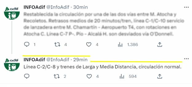 Twiter Cercanías ADIF 2