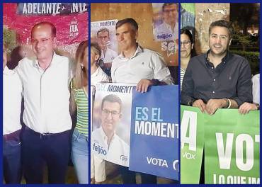 23J Pegada de carteles PSOE - PP - VOX