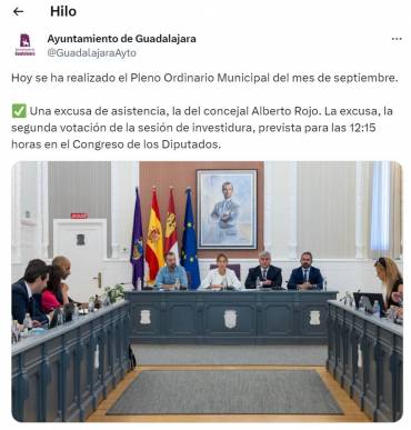 Ayuntamiento GU Twiter contra Rojo