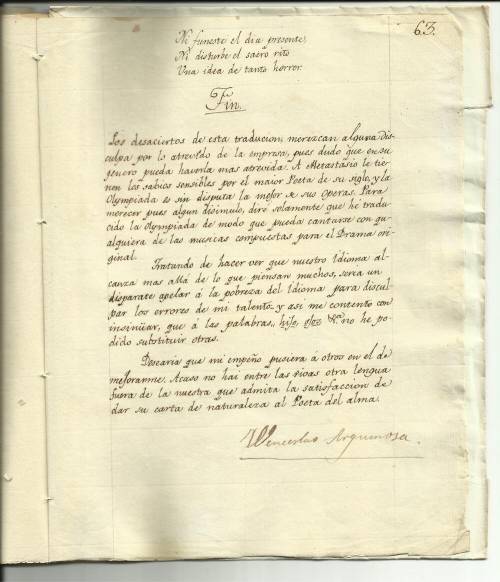 Manuscrito de Wenceslao de Argumosa 1794.