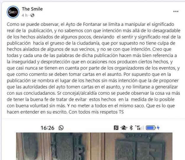 Fontanar The Simile agrsión respuesta al Ayto Fontanar