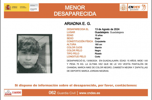 menor desaparecida ficha