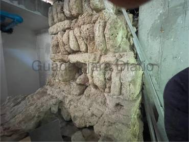 resto muralla encontrado en casa de los solano guadalajara