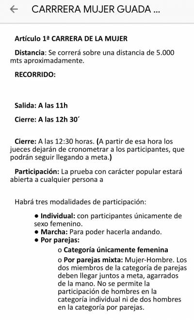 bases carrera solo mujeres