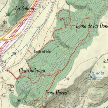 mapa del sendero pena Hueva