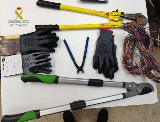 Guardia Civil Robo cable cobre herramientas