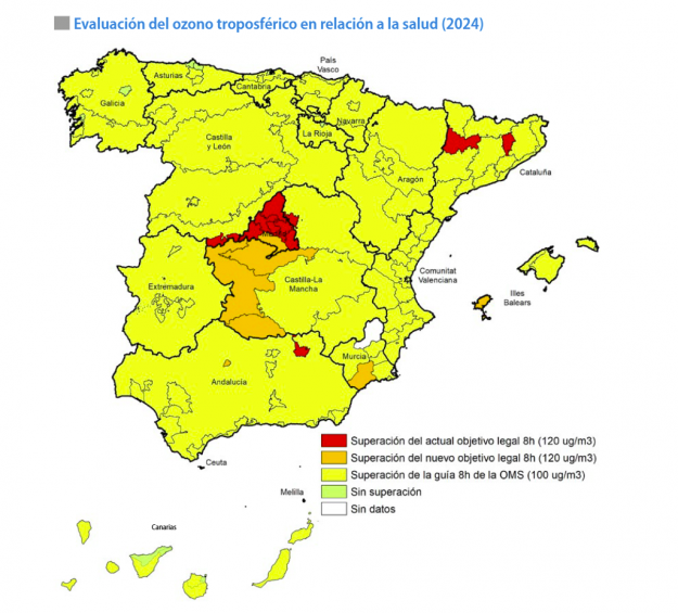 mapa ozono troposferico ecologistas 2024