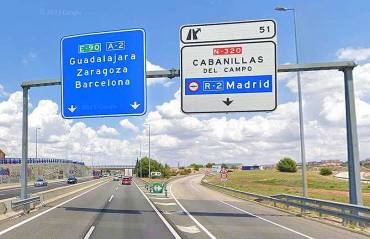 A-2 autovía salida Cabanillas