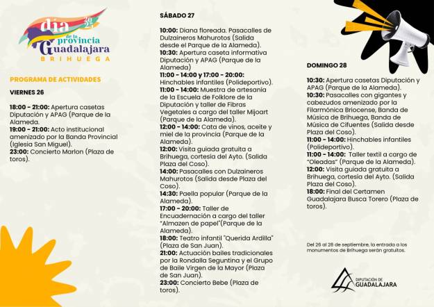 Programa actividades Día de la Provincia 2025 Brihuega
