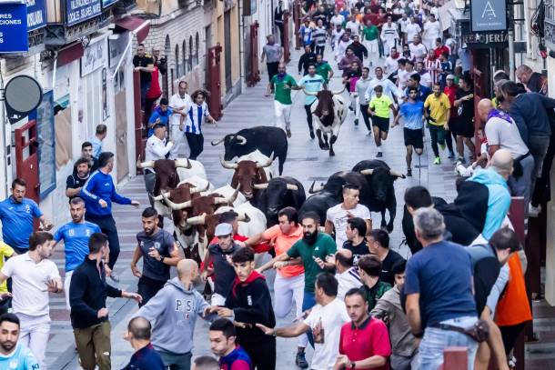 Tercer encierro de las ferias de 2025 con el cambio de recorrido/ Ayto Guadalajara tercer encierro ferias 2025 ayto guadalajara