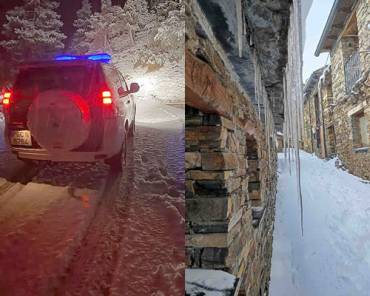 Imagen del rescate de la Guardia Civil y helada en Valverde de los Arroyos (Foto: Marcos de Gregorio) Nevada Recate 24 enero 2026