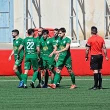 El Marchamalo celebra el tanto de Aitor Rubio insuficiente en la derrota ante el Illescas. Foto: C.D. Marchamalo. El Marchamalo celebra el tanto de Aitor Rubio insuficiente en la derrota ante el Illescas Foto C.D. Marchamalo