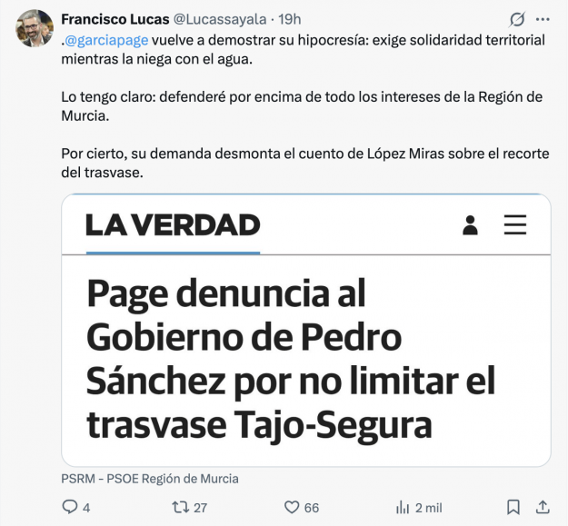 trasvase francisco lucas