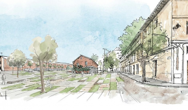 Recreación de la zona una vez restaurada que conará con una plaza central