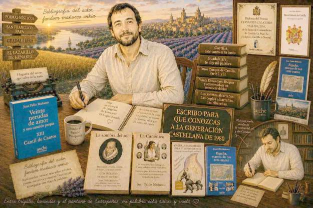 Cuadro Mañueco joven con más libros con menos peso 1