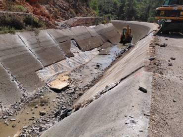 Imagen difundida por la CHT que muestra el deterioro del embalse/ CHT Reparacion CHT del ATS