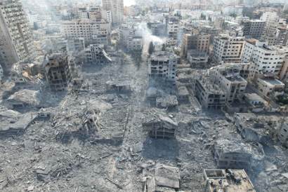 Vista aeěrea del grado de destruccioěn en Gaza 2 1